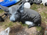 Large Aluminum Pig Yard Art