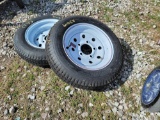 2 Small Trailer Wheels and Tires