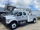 2018 Ford F750 VersaLift Cable Placing Bucket Boom Truck