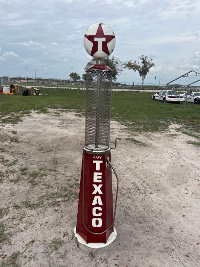 Texaco gas pump aluminum yard art