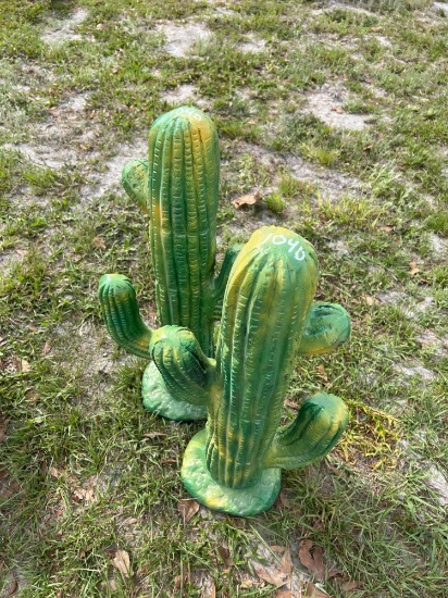 Two cactus lawn art