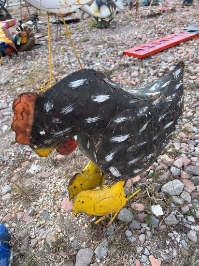 Metal Chicken with Two Chicks