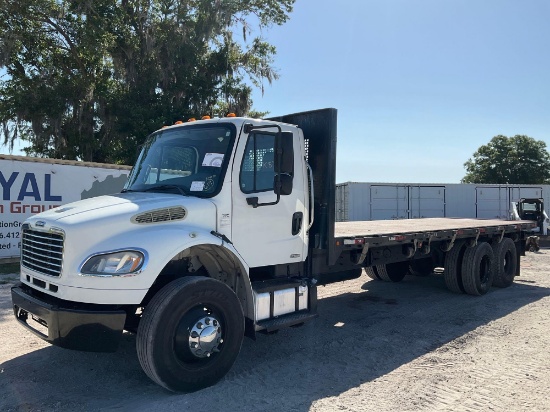 2012 Freightliner M2 T/A Piggyback Forklift Flatbed Truck 26ft