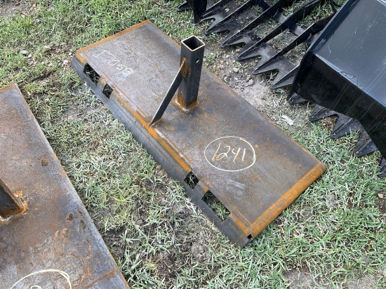 Unused Skid Steer Hitch Plate