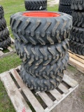 Four Unused Camso 10-16.5 Skid Steer Wheels and Tires