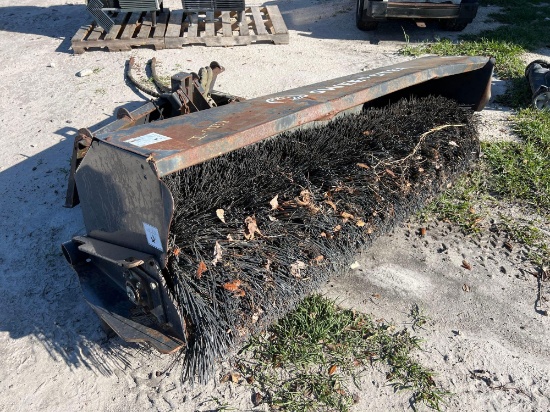 Sweeper broom attachment for skid steer