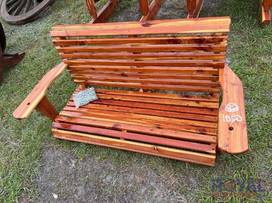 Wooden Porch Swing With Chain