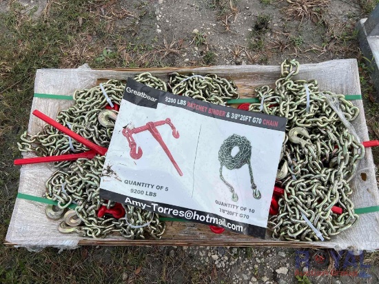Unused Great Bear 3/8 Heavy Duty Chain and Binder Set