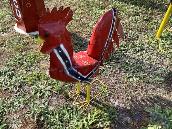 Rebel Metal Chicken Decorative Art
