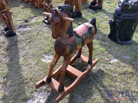 Wooden Rocking Horse Decorative Art