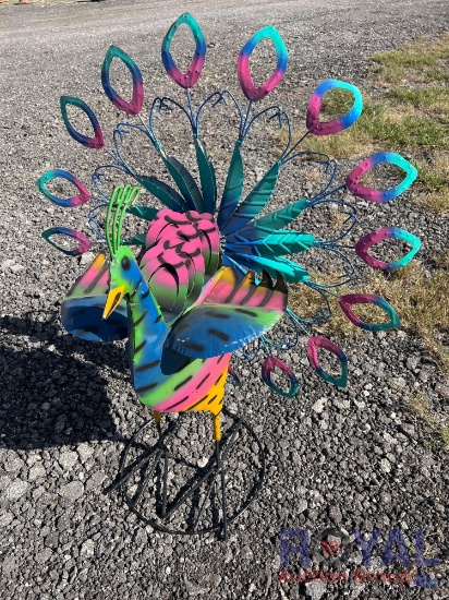 Peacock Lawn Art