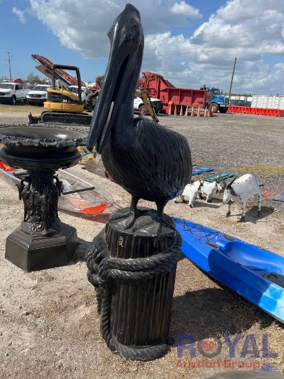 Pelican on a Pier Lawn Art