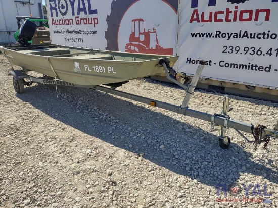 2013 Tracker Topper 14 Boat, motor, and trailer