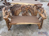 Large Teak Wood Bench