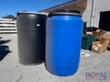 3 empty 55 gal plastic drums with lids