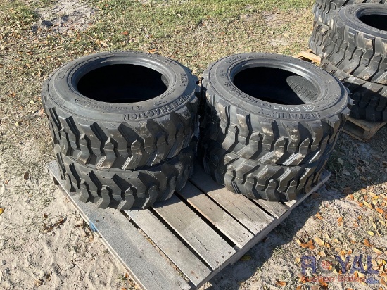 Set of 4 2023 10-16.5 Skid Steer Tires