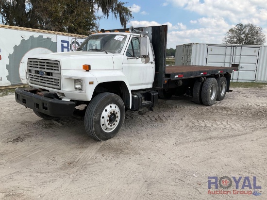 1990 Ford FT900 D/A 20 FT Flatbed Truck