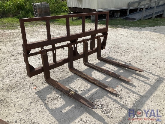 Telehandler Block Forks and Frame Attachment with 48in Forks