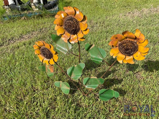 Three Sunflower Metal Artwork
