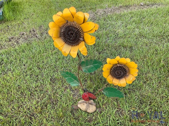 Two Sunflower Metal Artwork