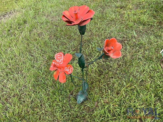 Four Flower Metal Artwork