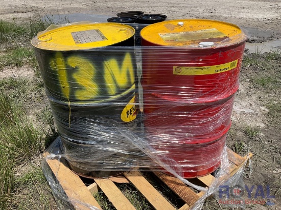 Two 55 Gallon Drums Of Oil (1 SAE 30, 1 Light Lubricant)