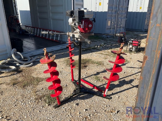Ground Hog Two Man Auger with 3 bits and stand