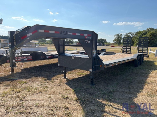 2022 PJ 28FT T/A Equipment Gooseneck Trailer