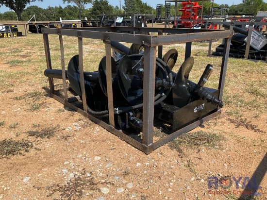 2023 Mower King SSECAG-Y Skid Steer Auger Attachment w/ 3-Bits