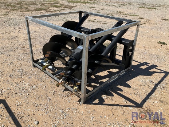 2023 Skid Steer Auger Attachment w/ 3 Bits