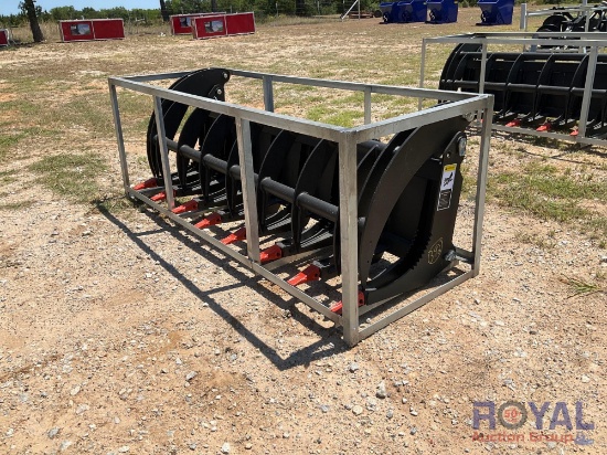 2023 78in Skid Steer Dual Cylinder Root Rake Grapple Attachment