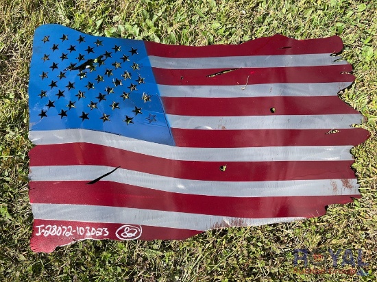 2023 Sheet Metal Tattered American Flag Decoration
