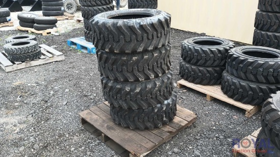 Pallet of 4 Unused Skid Steer Tires