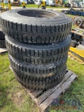 Set of 4 Goodyear G164 11R22.5 Tires with Wheels