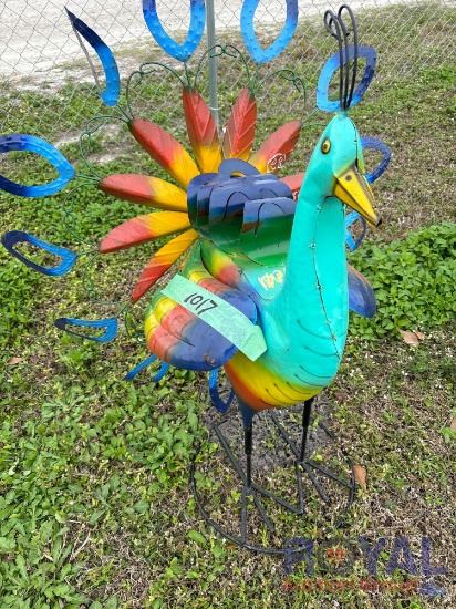 Peacock Metal Lawn Art