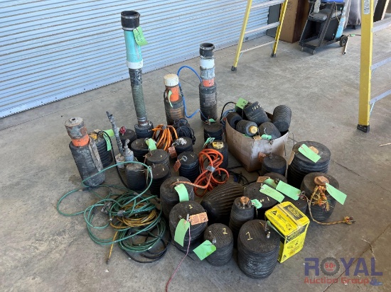 Lot of Misc Pipe Ball Plugs and Air Hoses
