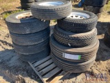 Nine Used Tires