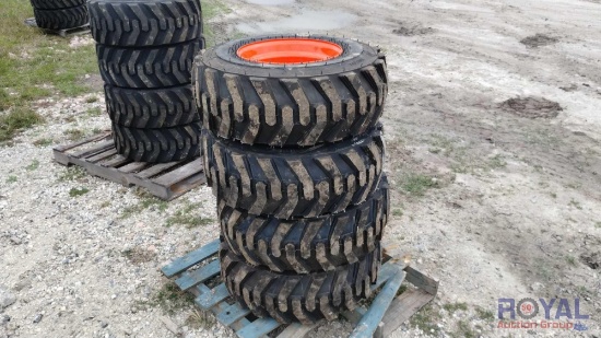 Lot Of 4 Unused 12-16.5 Skid Steer Tires and Wheels