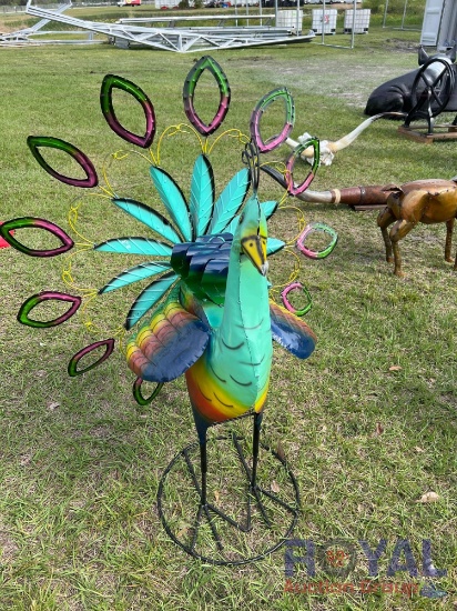 Peacock Lawn Art