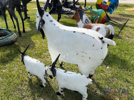 Goat and two Kids Lawn Art