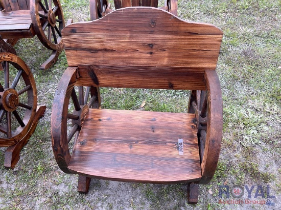 Wooden Wagon Wheel Chair