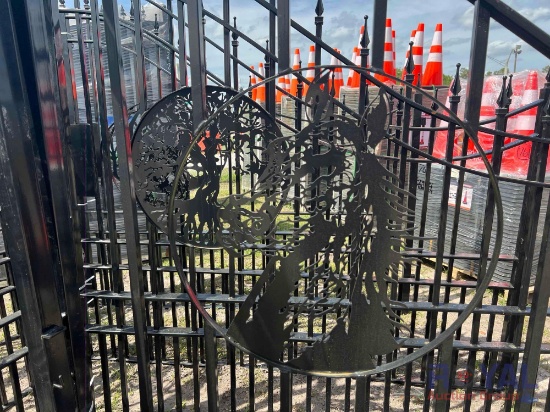 20ft Wrought Iron Gate Horse Design