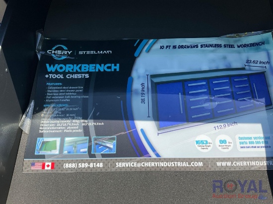 2024 Chery Steelman 10ft 15 Drawer Work Bench