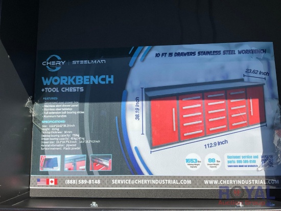2024 Chery Steelman 10ft 15 Drawer Work Bench