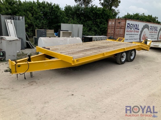 T/A 16ft X 8ft Pintle Hitch Equipment Trailer With Ramps