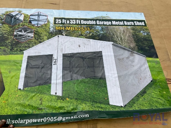 25FT x 33FT Double Garage Metal Barn Shed