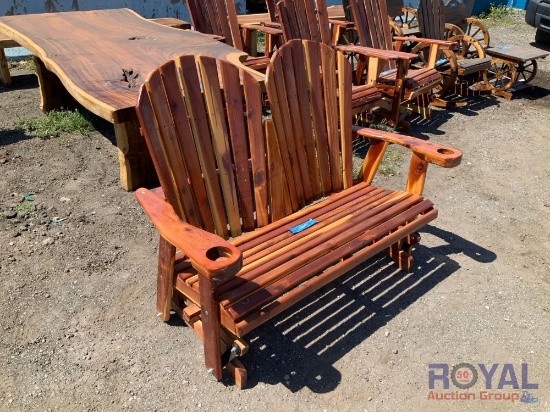 2 Seat Wood Rocking Chair