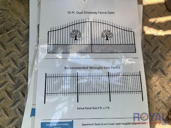 2024 16ft Dreaming Tree Scenery Dual Driveway Fence Gate