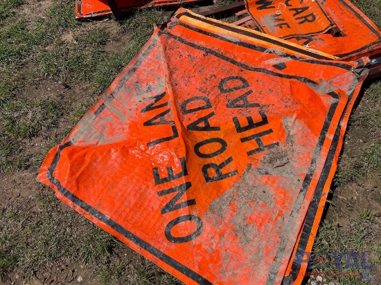 Misc Size Road Work Signs and Bases