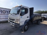 2014 Mitsubishi Fuso FGB72S 4X4 14 Ft Utility Flatbed Truck
